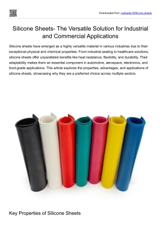Silicone Sheets- The Versatile Solution for Industrial and Commercial Applications