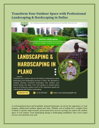 Transform Your Outdoor Space with Professional Landscaping & Hardscaping in Dallas
