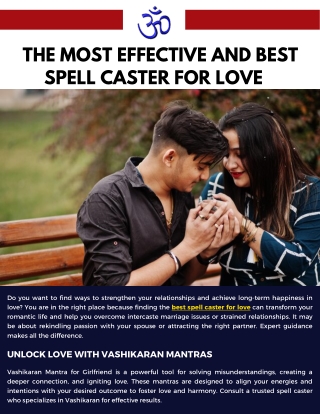 The Most Effective and Best Spell Caster for Love - Free Love Problem Solutions