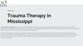 Trauma Therapy in Mississippi