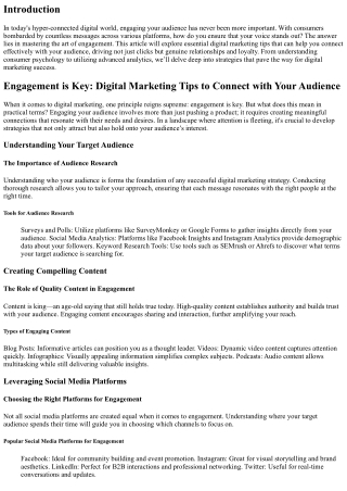 Engagement is Key: Digital Marketing Tips to Connect with Your Audience