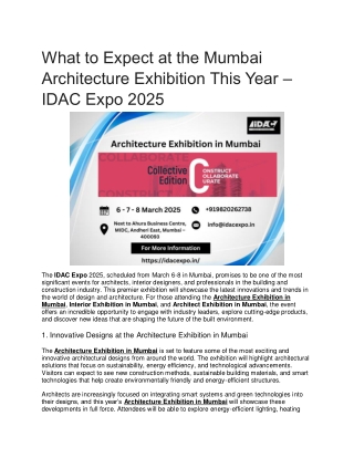What to Expect at the Mumbai Architecture Exhibition This Year