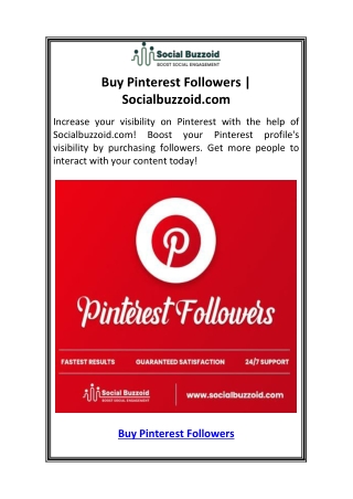 Buy Pinterest Followers  Socialbuzzoid.com
