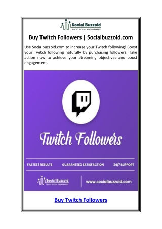 Buy Twitch Followers  Socialbuzzoid.com