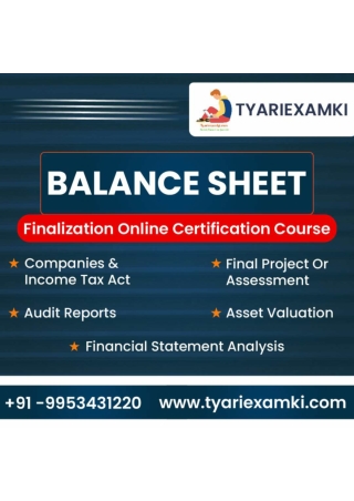 Balance sheet finalization online certification course