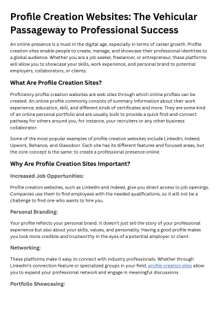 Best Profile Creation Sites For 2025