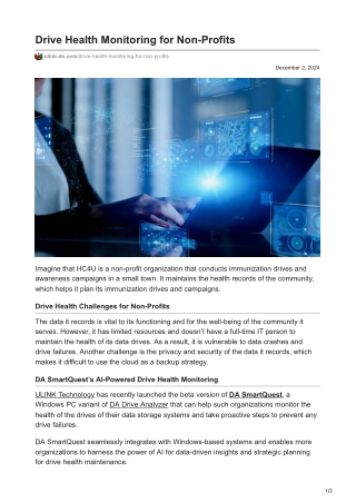 ulink-da.com-Drive Health Monitoring for Non-Profits