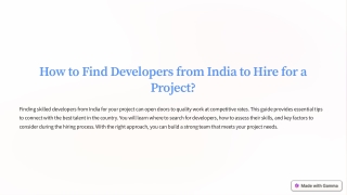 How to Find Developers from India to Hire for a Project?