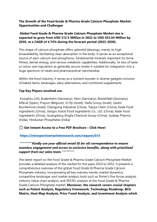 Food Grade & Pharma Grade Calcium Phosphate
