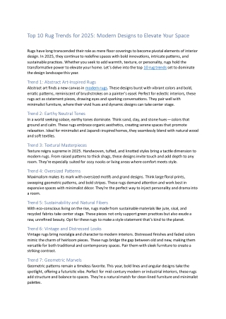 Top 10 Rug Trends for 2025
