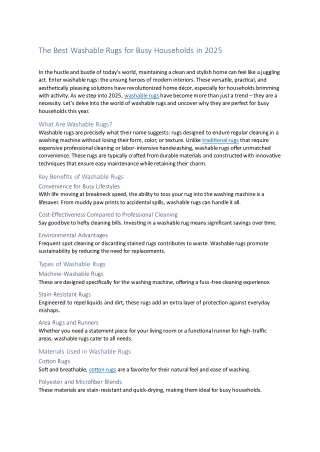 The Best Washable Rugs for Busy Households in 2025