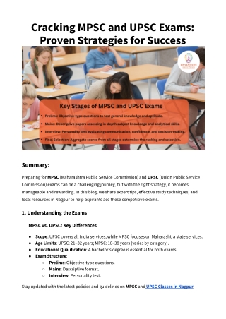 Cracking MPSC and UPSC Exams_ Proven Strategies for Success