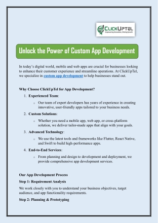 custom app development service