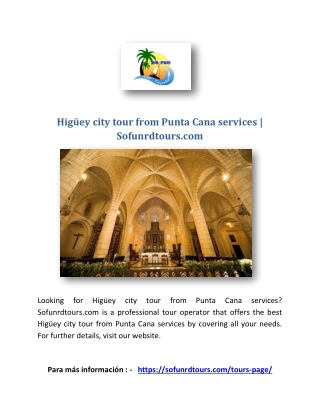 Higüey city tour from Punta Cana services