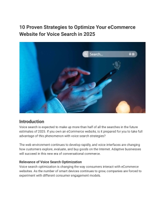 10 Proven Strategies to Optimize Your eCommerce Website for Voice Search in 2025