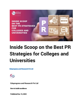 Inside Scoop on the Best PR Strategies for Colleges and Universities
