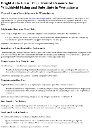 Bright Auto Glass