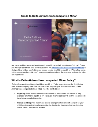 Guide to Delta Airlines Unaccompanied Minor
