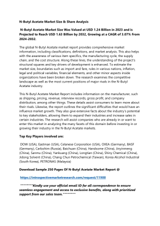 N-Butyl Acetate Market