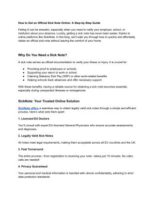 How to Get an Official Sick Note Online_ A Step-by-Step Guide