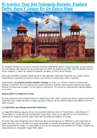 El Icónico Tour Del Triángulo Dorado