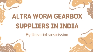 Altra worm gearbox suppliers in India