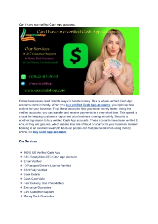 Can I have two verified Cash App accounts