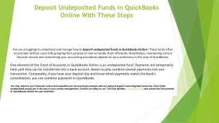 Deposit Undeposited Funds in QuickBooks Online With These