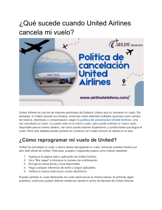 ¿Qué sucede cuando United Airlines cancela mi vuelo