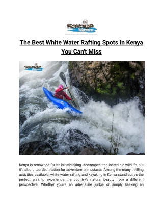 The Best White Water Rafting Spots in Kenya You Can't Miss