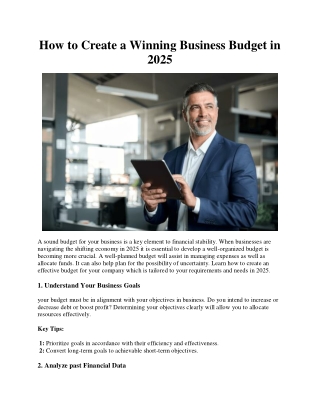 How to Create a Winning Business Budget in 2025