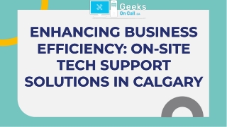 On-site tech support Calgary