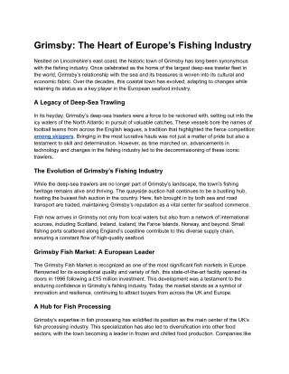 Grimsby_ The Heart of Europe’s Fishing Industry