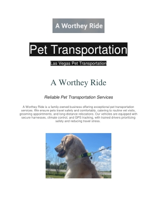 Pet Transportation