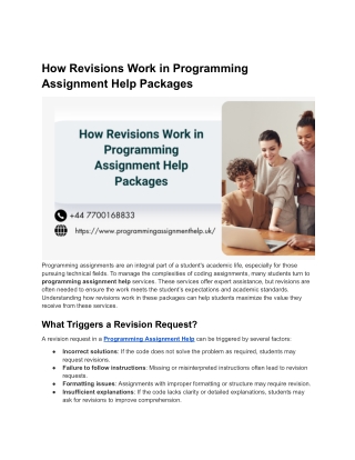How Revisions Work in Programming Assignment Help Packages
