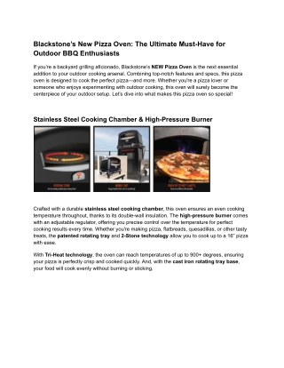 Blackstone’s New Pizza Oven_ The Ultimate Must-Have for Outdoor BBQ Enthusiasts