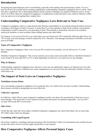 “Understanding Comparative Negligence Laws Relevant to Your Case”