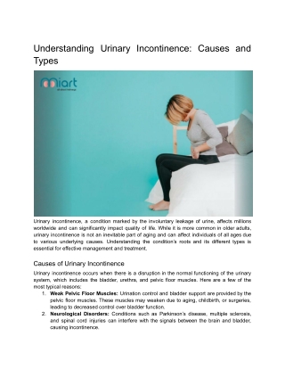 Understanding Urinary Incontinence_ Causes and Types