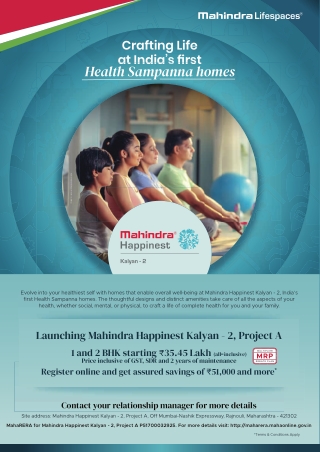 Mahindra Happinest Kalyan Codename GreenLife 1 & 2 BHK Flats Bhiwandi Lifespaces