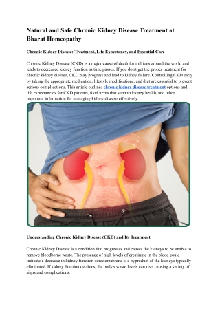chronic kidney disease treatment