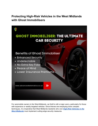 Protect High-Risk Vehicles in the West Midlands Today
