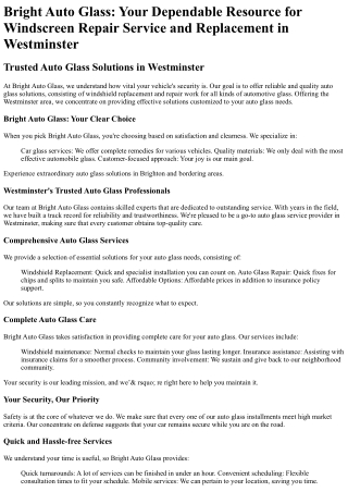 Bright Auto Glass