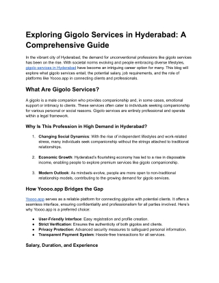 Gigolo Services in Hyderabad