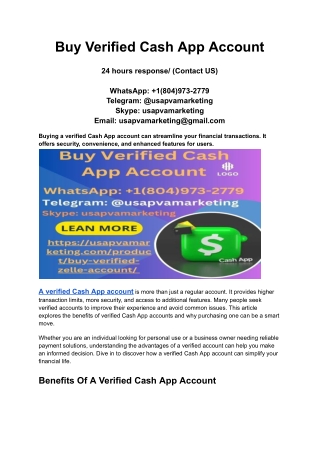 8 Top Sites Buy Verified Cash App Account USA 2025