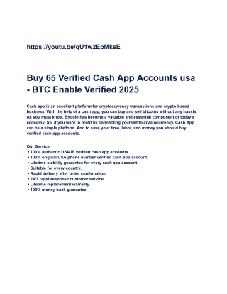 Buy 65 Verified Cash App Accounts usa - BTC Enable Verified 2025
