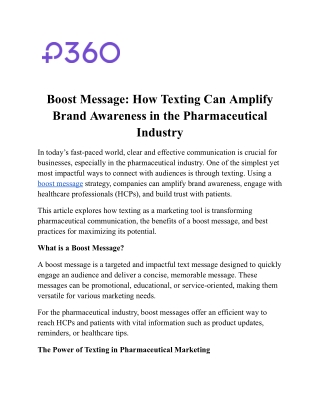 Boost Message: How Texting Can Amplify Brand Awareness in the Pharmaceutical Ind