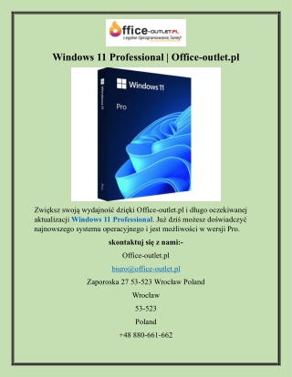 Windows 11 Professional  Office-outlet.pl