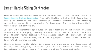 James Hardie Siding Contractor