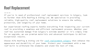 Roof Replacement