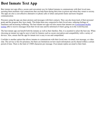 Best Inmate Text App